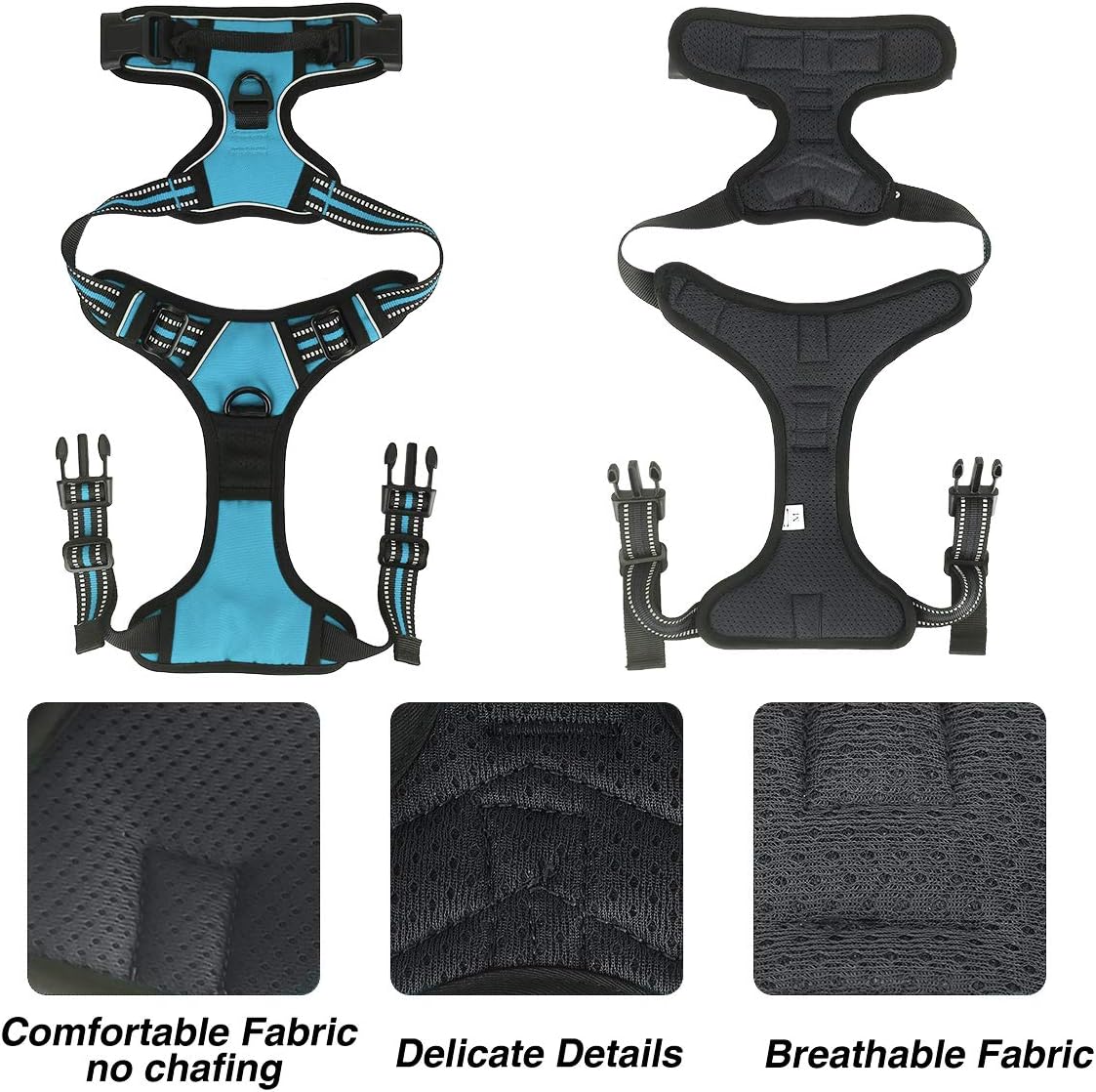 Belababy Dog Harness Small Medium Large No Pull, Adjustable Reflective Front Clip Dog Harness with Easy Control Handle - Image 4