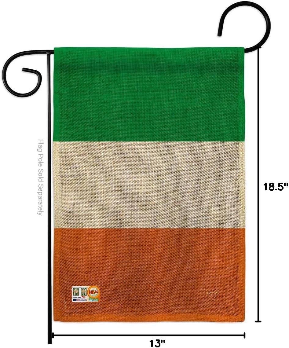Ireland Country Burlap Garden Flag Regional Nationality Nation International World Particular Area Small Decorative Gift Yard House Banner Double-Sided Made In USA 13 X 18.5