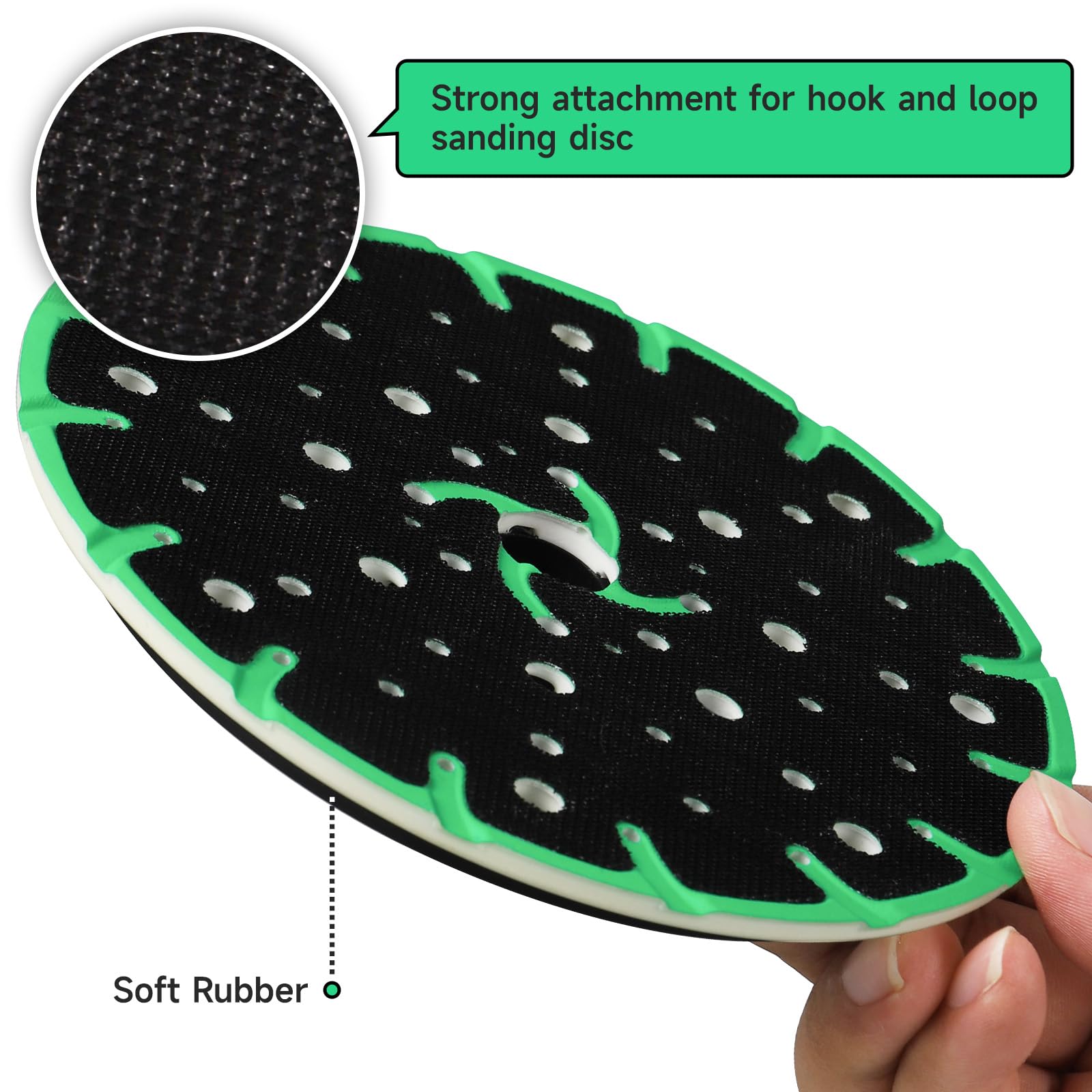 Tampon de ponçage sans poussière de 150 mm, filetage de connexion M8 de 6 pouces, tampon de support à boucle auto-agrippante compatible avec Rotex RO, ETS 150, ETS EC 150, X 150, ETS 150/7 Remplacemen