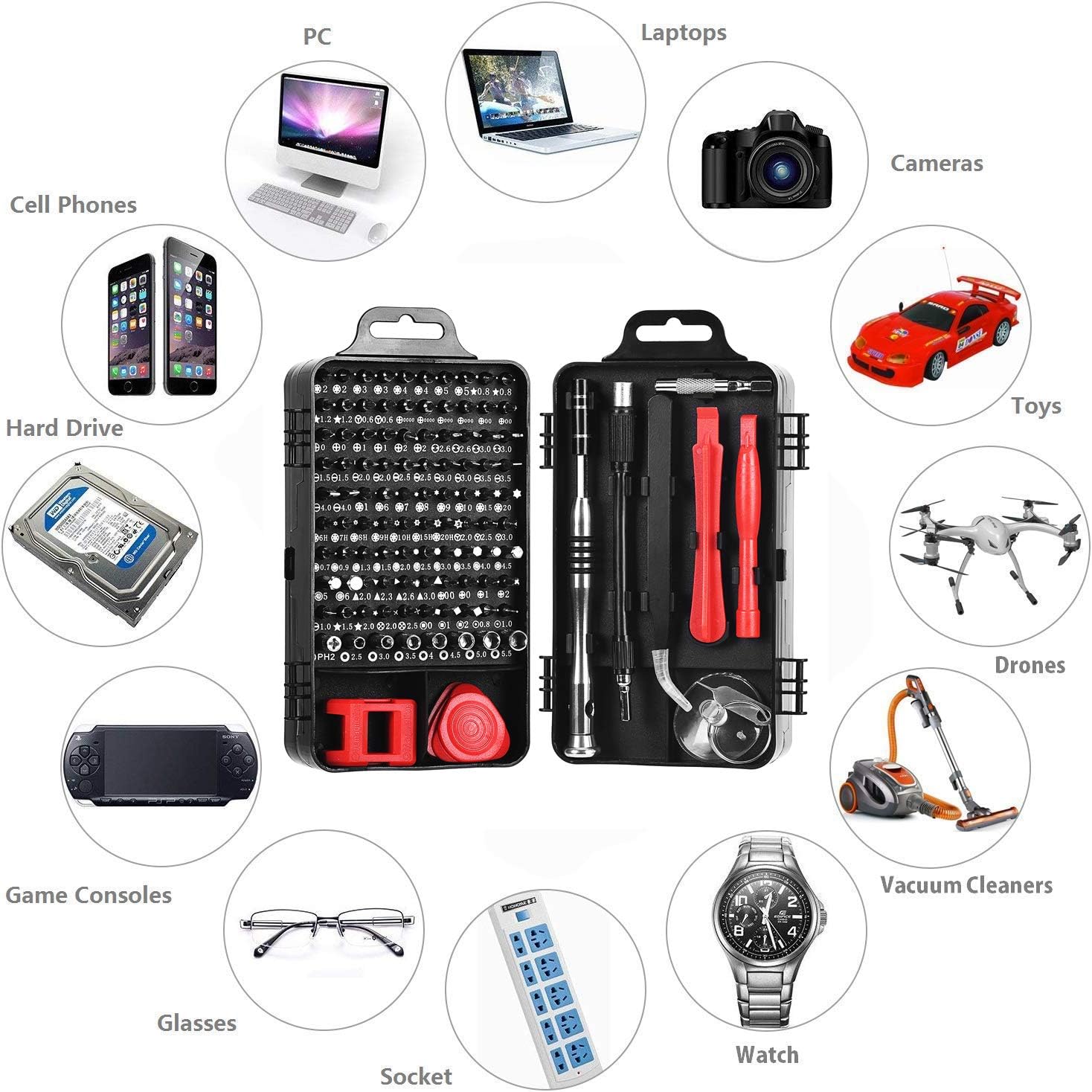 Hottest Sales Precision Screwdriver Set,Magnetic Screwdriver Repair Tool Kit for iPhone Series/Mac/iPad/Xbox Series/PS3/PS4/NS Switch/Eyeglasses/Watch,Cellphone/PC/Electronic