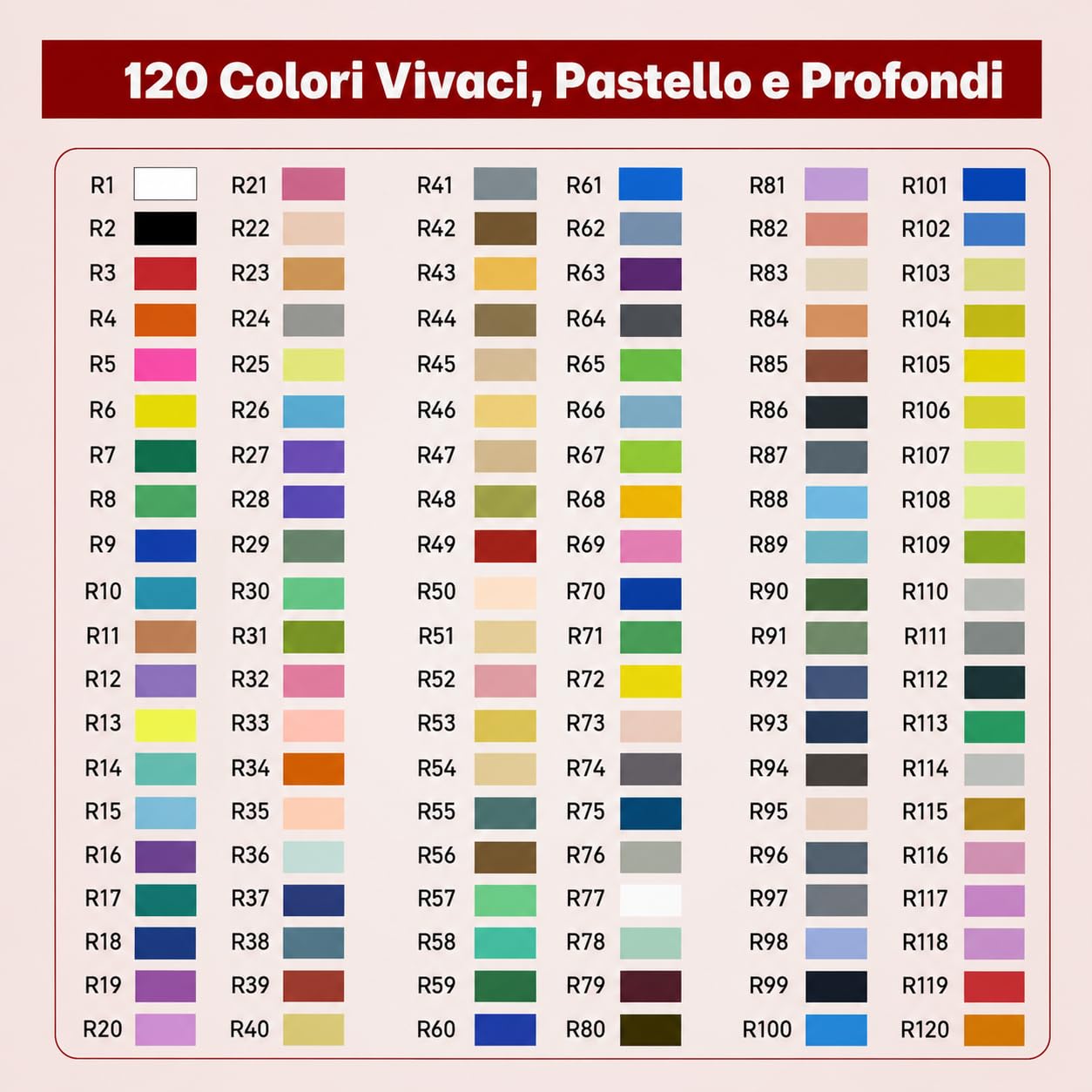 Pennarelli Acrilici 120 Colori, Acrylic Marker Brush Pen 4 mm