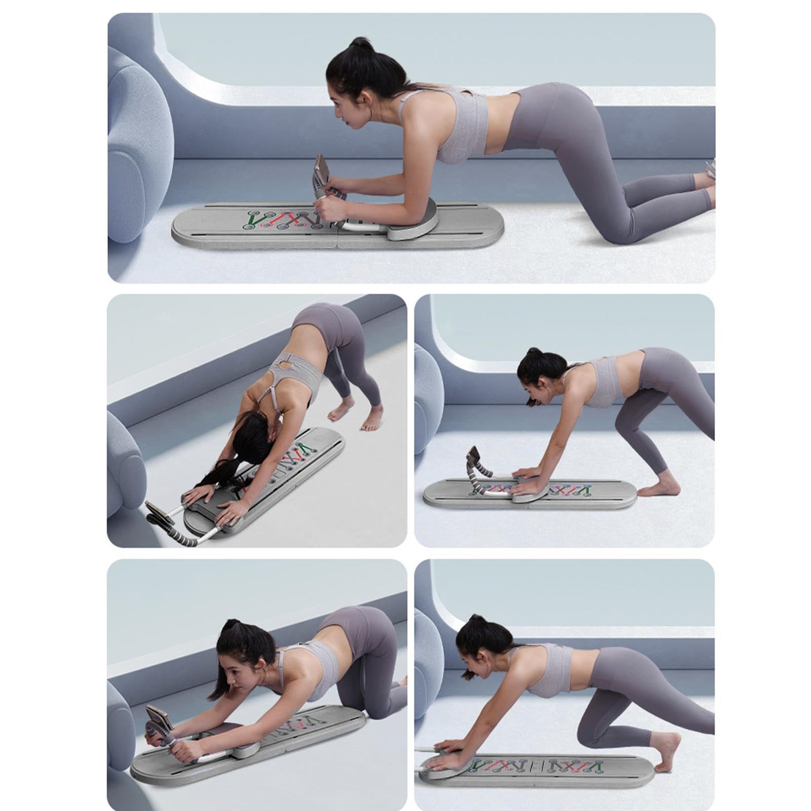 Pilates Board, Pilates Reformer Board, Attrezzatura per l'allenamento del core, Scopo Ab Core Trainer, Tavola pieghevole Pilates, Attrezzatura Pilates, 108x41x75 Cm, Ab Core Trainer per modellare