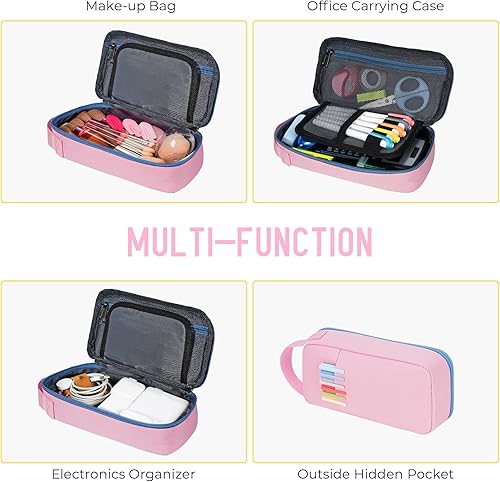 Miniatura 4 de ECHSRT Estuche grande para lápices, estético, portátil, con cremallera, bolsillo oculto, estuche especial para lápices para hombres, mujeres y