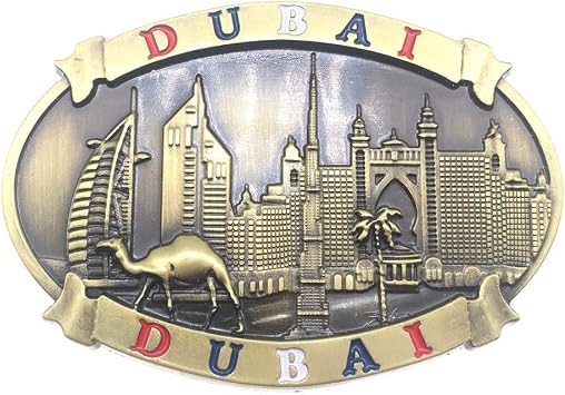 Dubai UAE Fridge Magnet 3D Metal Handmade Craft Tourist Travel City Souvenir Collection Refrigerator Sticker