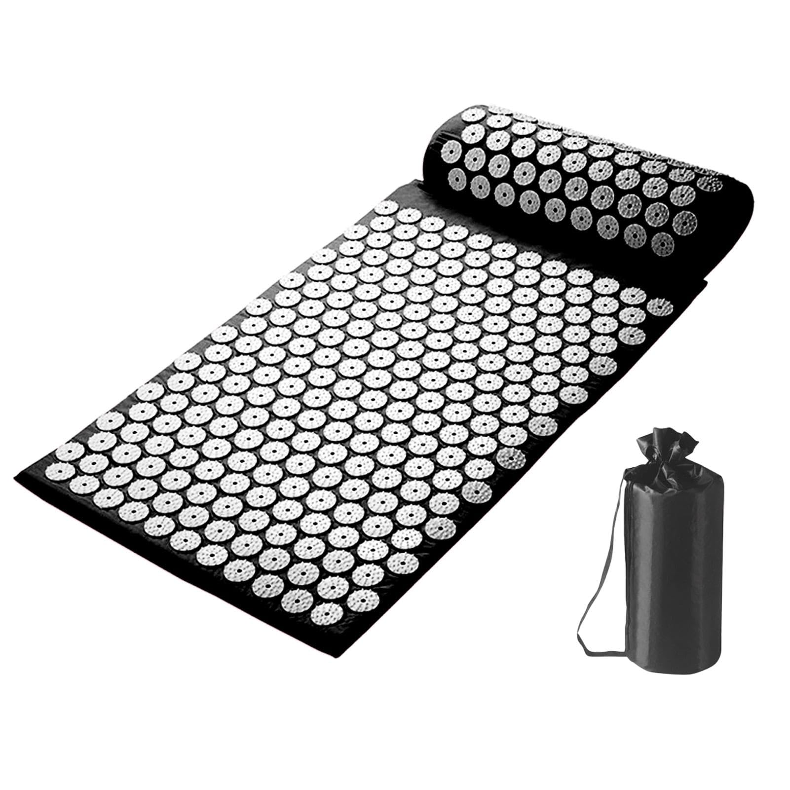 Esterilla de meditación con pinchos – Juego de esteras de meditación de masaje con almohada | Alfombrilla de presión para espalda, juego de alfombrillas de masaje, accesorios de mediación para el
