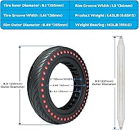 Vista 4 de Solid Tire for Xiaomi Mijia M365/M365 Pro & Gotrax GXL/XR/V2 Electric Scooters - 8 1/2'' Front or Rear Replacement Tires