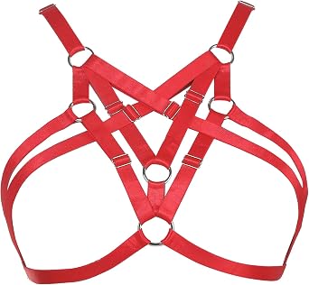 Body Harness Bra for Women Sexy Women Harness Cage Bra Open Cup Bra Punk Gothic Style Strappy Bralette