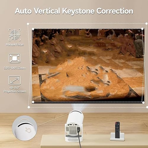 Miniatura 7 de Vistacast Mini proyector inteligente de 210 con pantalla extragrande, 4k UHD Plug Vistacast Mini proyector, Vistacast Mini 210 Smart Projector,