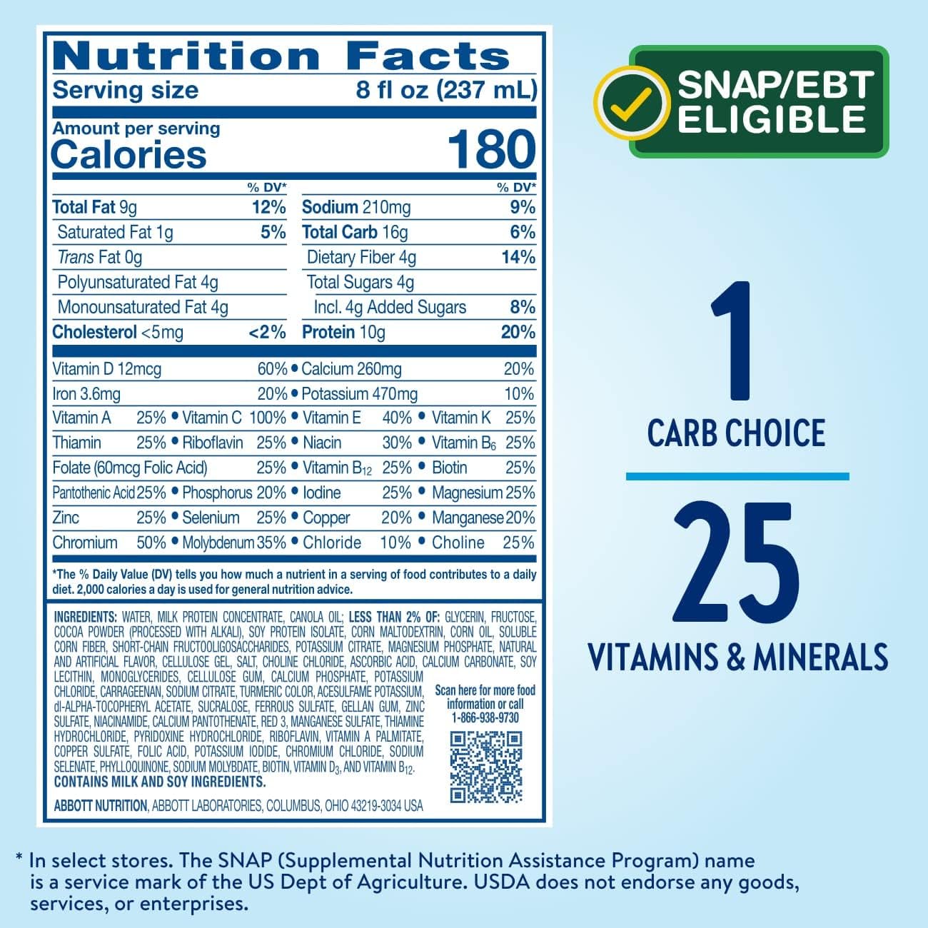 Glucerna Nutritional Shake, Diabetic Drink to Support Blood Sugar Management, 10g Protein, 180 Calories, Chocolate Caramel, 8-fl-oz Bottle, 24 Count