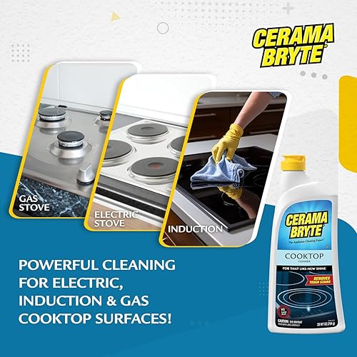 Miniatura 3 de Cerama Bryte Kit combinado POW-R de agarre raspador almohadilla y elimina las manchas resistentes para el vidrio - superficies de cerámica 10 onzas