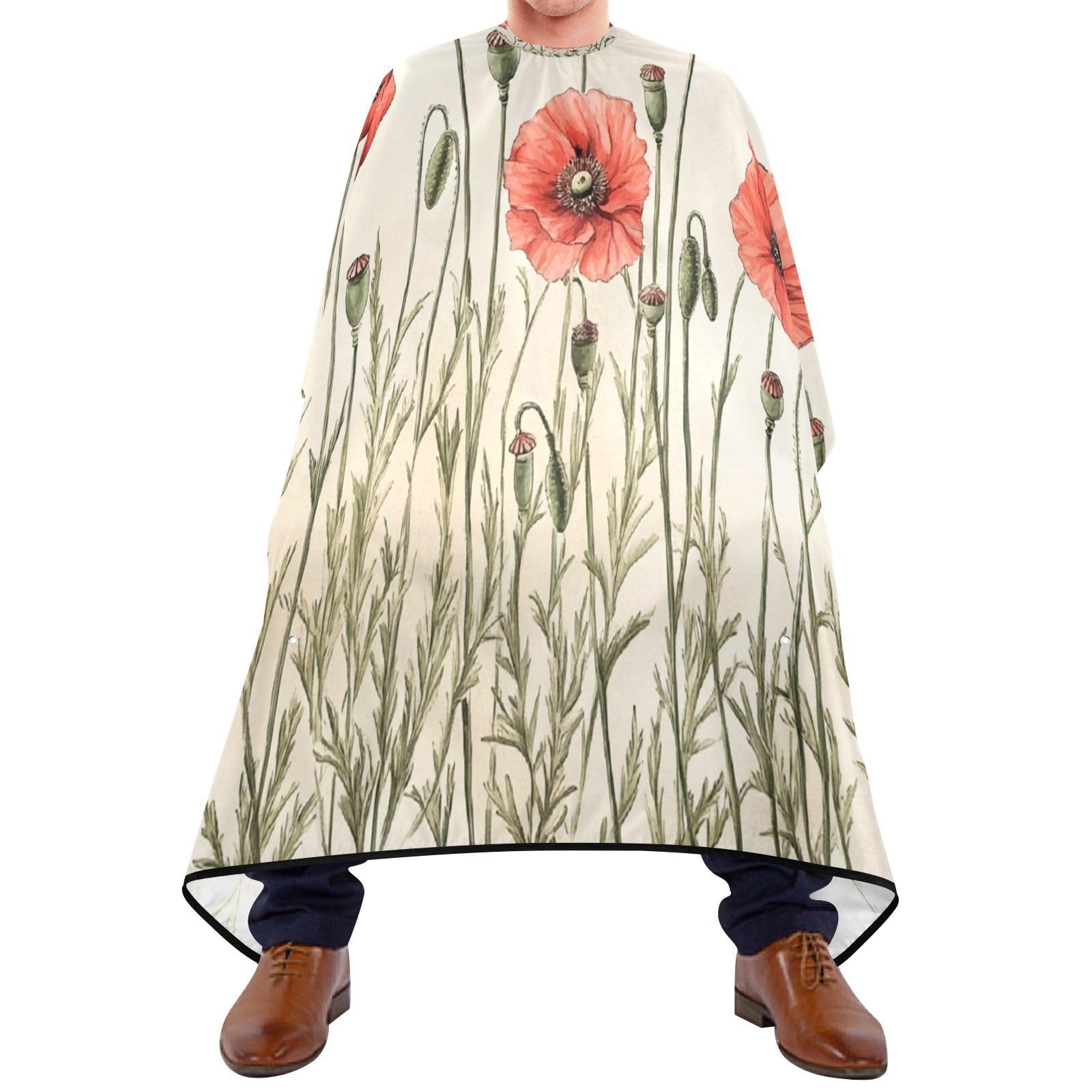 Kigai Poppy Hair Cutting Cape for Men & Women Waterproof Barber Cape Professional Hairdressing Salon Styling Apron with Adjustable Closure Snap