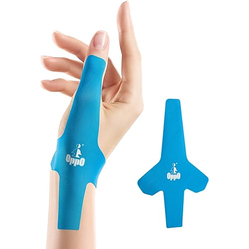 OPPO 8080 Precut Kinesiology Tape for Thumb – Pain Relief & Support for De Quervain’s Syndrome, Pre-Cut Strips for Easy Application, Lightweight & Breathable, Hypoallergenic & Waterproof (5 PCS)