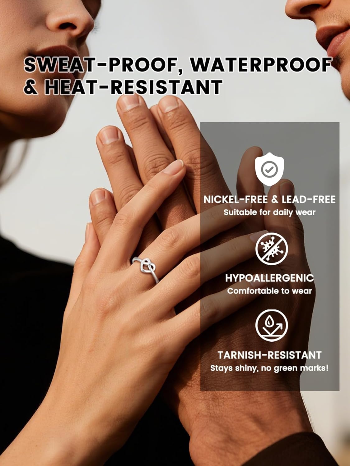 Bestyle 925 Sterling Silver Ring for Women, Minimalist Claddagh Ring Celtic Knot Ring for Women, Irish Promise Wedding Band, Gold/Rose Gold Vermeil Women Band Ring, Stackable, Gift for Her - Image 3