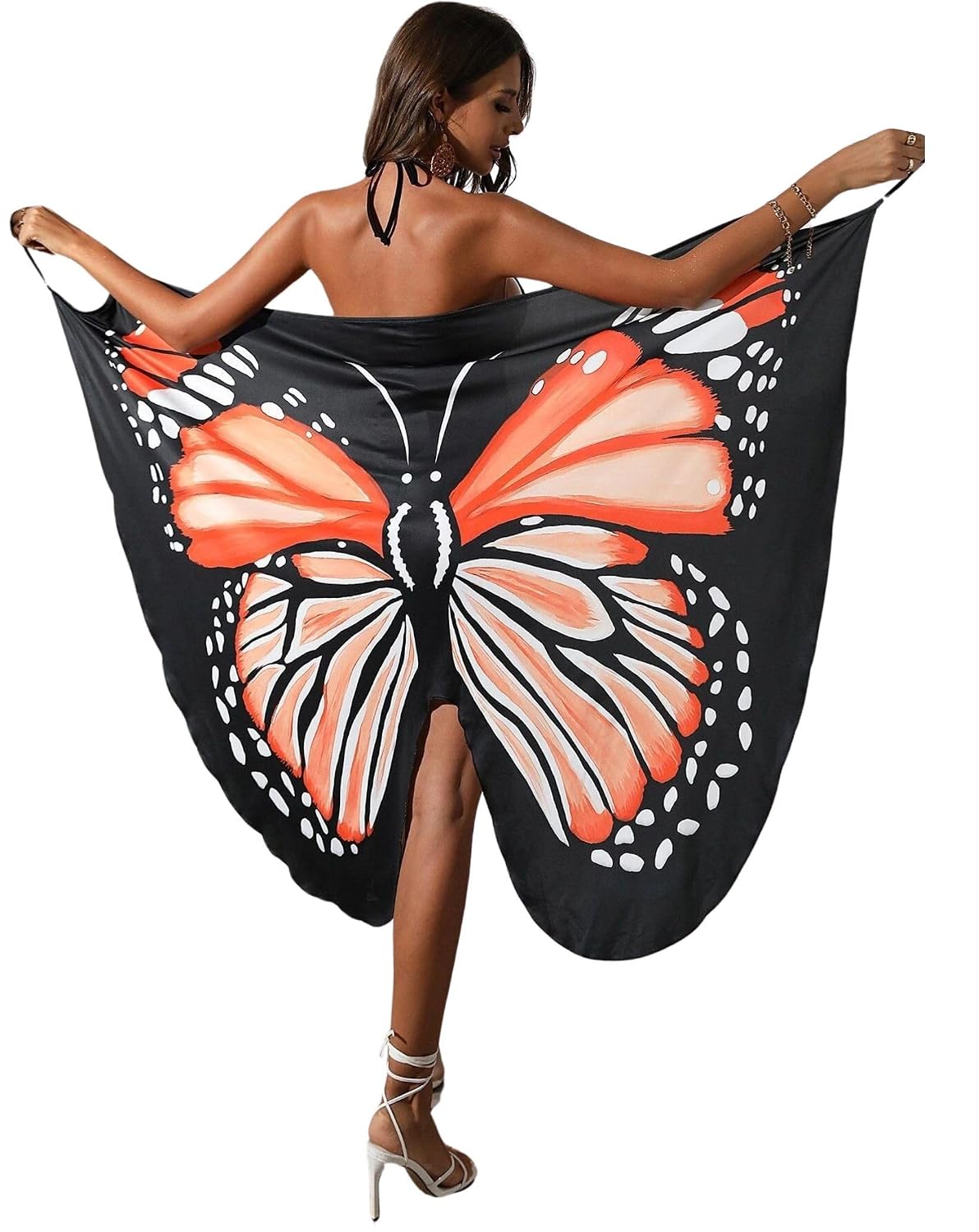 Fabme Beach Wear for Women Butterfly Print Beach Dress Beach Print Sandproof Swimsuit Cover Up Beach Mat Lightweight Beach...