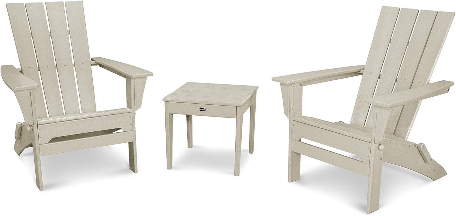 POLYWOOD Quattro 3-Piece Adirondack Chair Set with Side Table