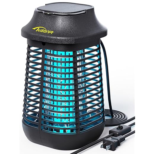 Bug Zapper 4200V for Outdoor and Indoor, 9.84 Ft Power Cord with Switch, Waterproof Electric Mosquito Zappers(3rd Generation), Mosquito lamp, Electronic Bug Zapper Light Bulb