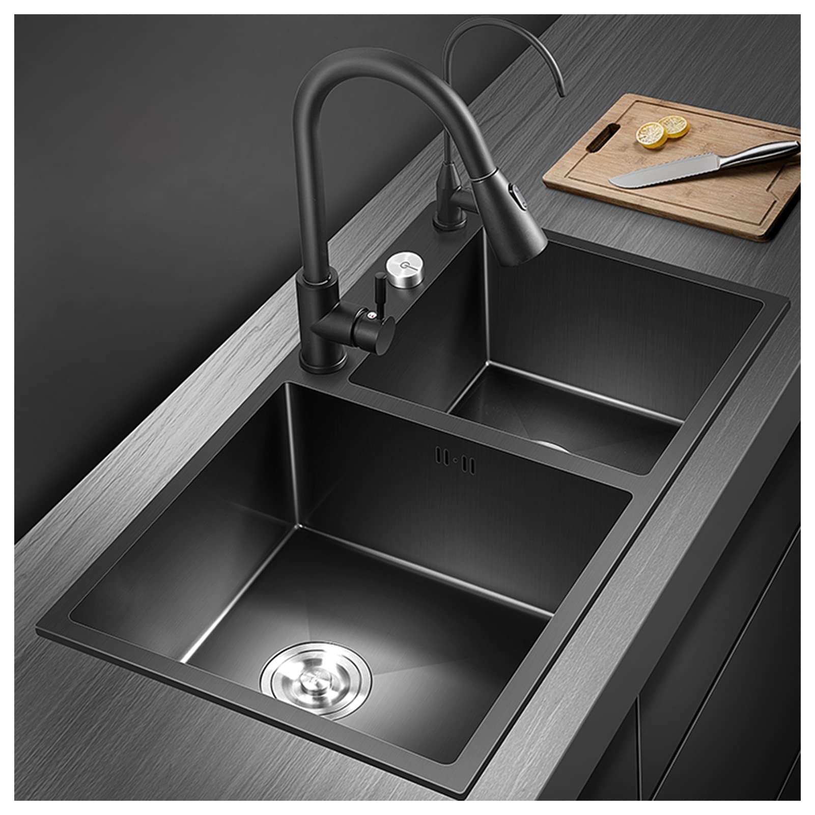Évier de cuisine en acier inoxydable 304 nano double cuve encastrable