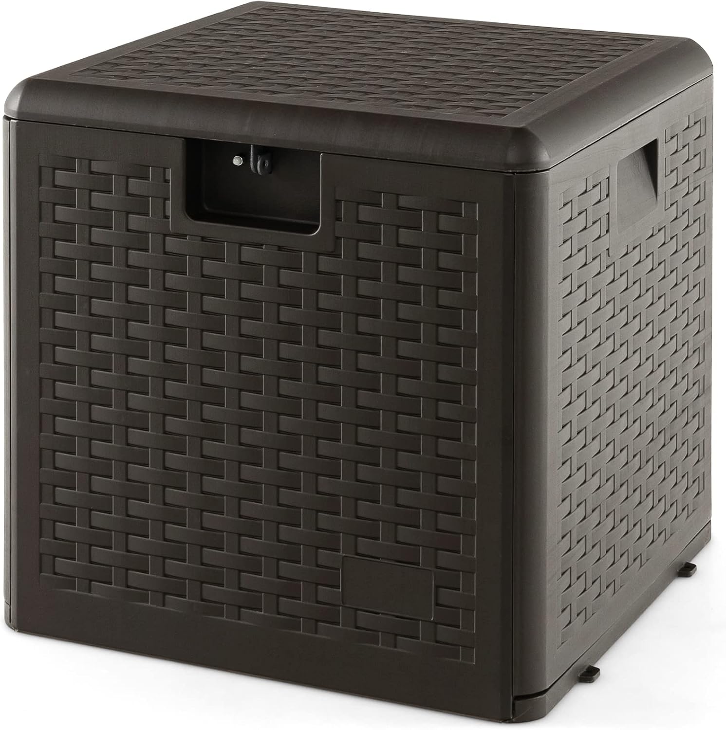 Goplus Outdoor Storage Box, 28 Gallon Waterproof Resin