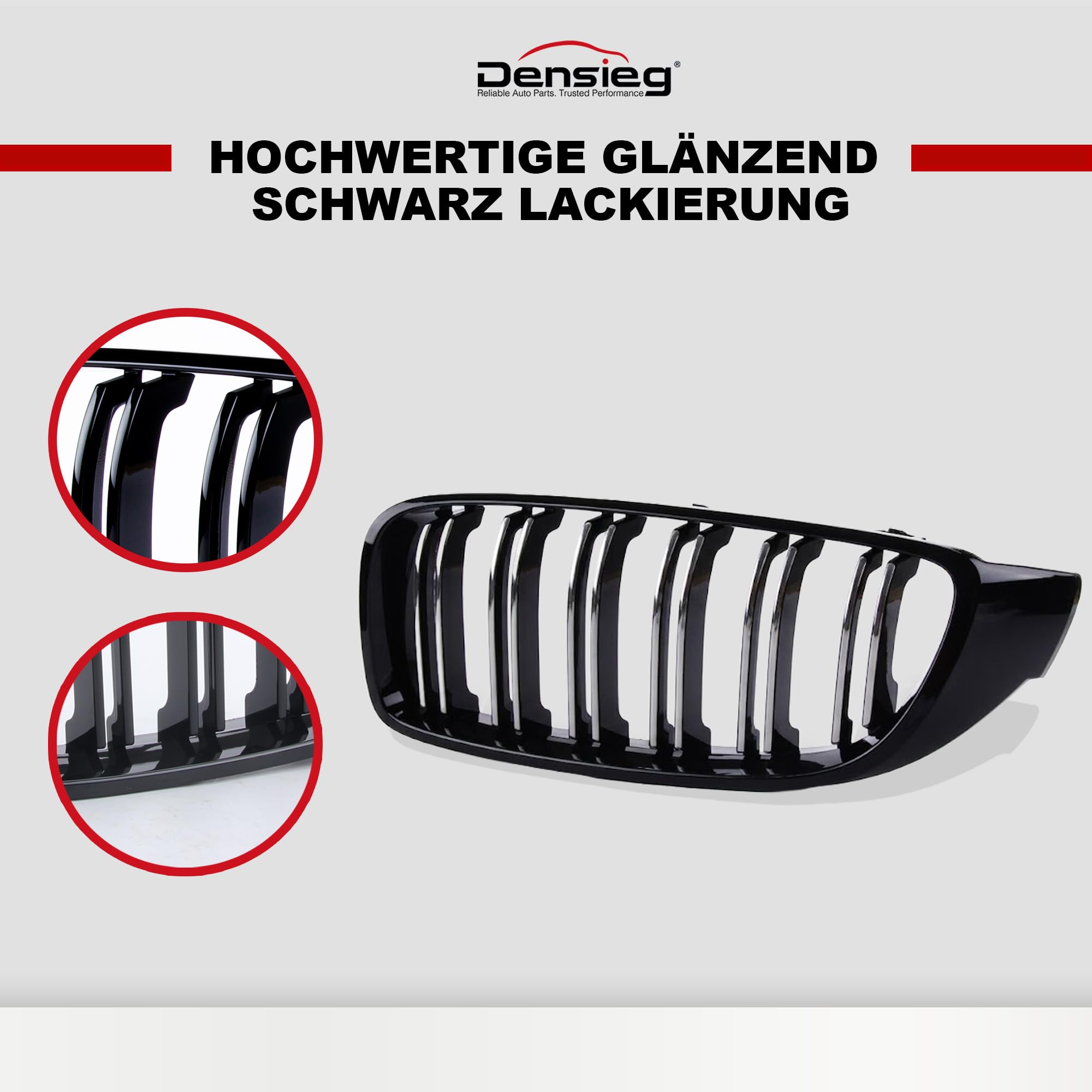 Podwójny grill nerkowy F32, błyszczący, czarny, kompatybilny z BMW serii 4 F32 F33 F36 Coupe Cabrio M4 F80 M3 2013-2017, kratka ozdobna, grill sportowy