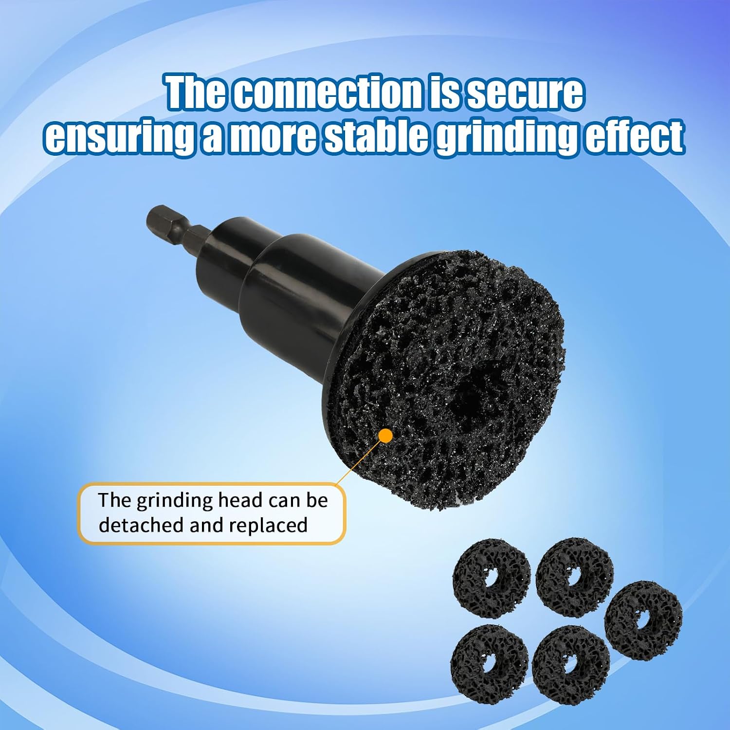 Wheel Hub Cleaning Tool, Wheel Hub Resurfacing Kit to Fix Brake Shudder & Stuck Wheels, Car Wheel Hub Cleaner with 5 Grinding Head & 1 Adapter for Cars, Trucks, SUVs