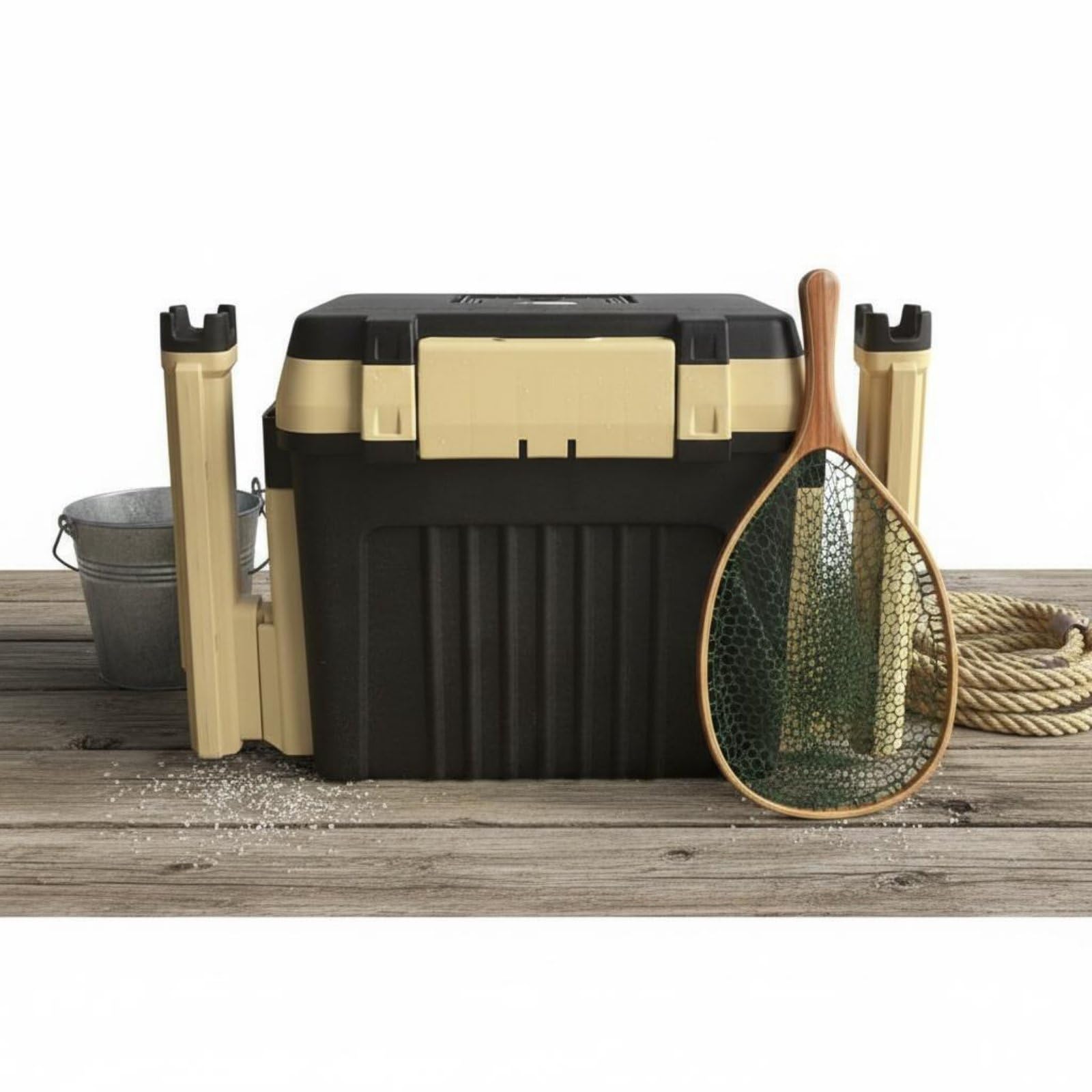 Qianly Contenitore da Pesca Scatola da Pesca Cassetta Portaccessori Organizzatore Ami Esche con Chiusura Sicura Struttura a 3 Livelli Materiale PP Robusto, Verde Militare