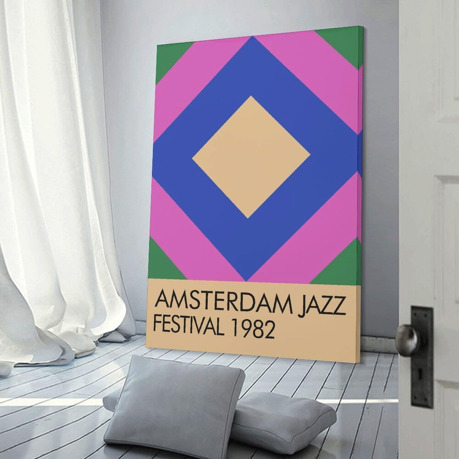 Junmoney Amsterdam Jazz Festival 1982 Home Decor Wall Art 24x36inch(60x90cm), for Restful Interiors, Bedrooms Or Small Rooms, A Warm Accent for Relaxed Interiors