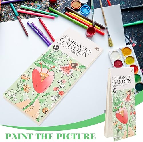 Miniatura 5 de Libro de pintura de acuarela de bolsillo, libros de pintura para niños, kit de acuarela de bolsillo de viaje con pintura de acuarela, marcador para