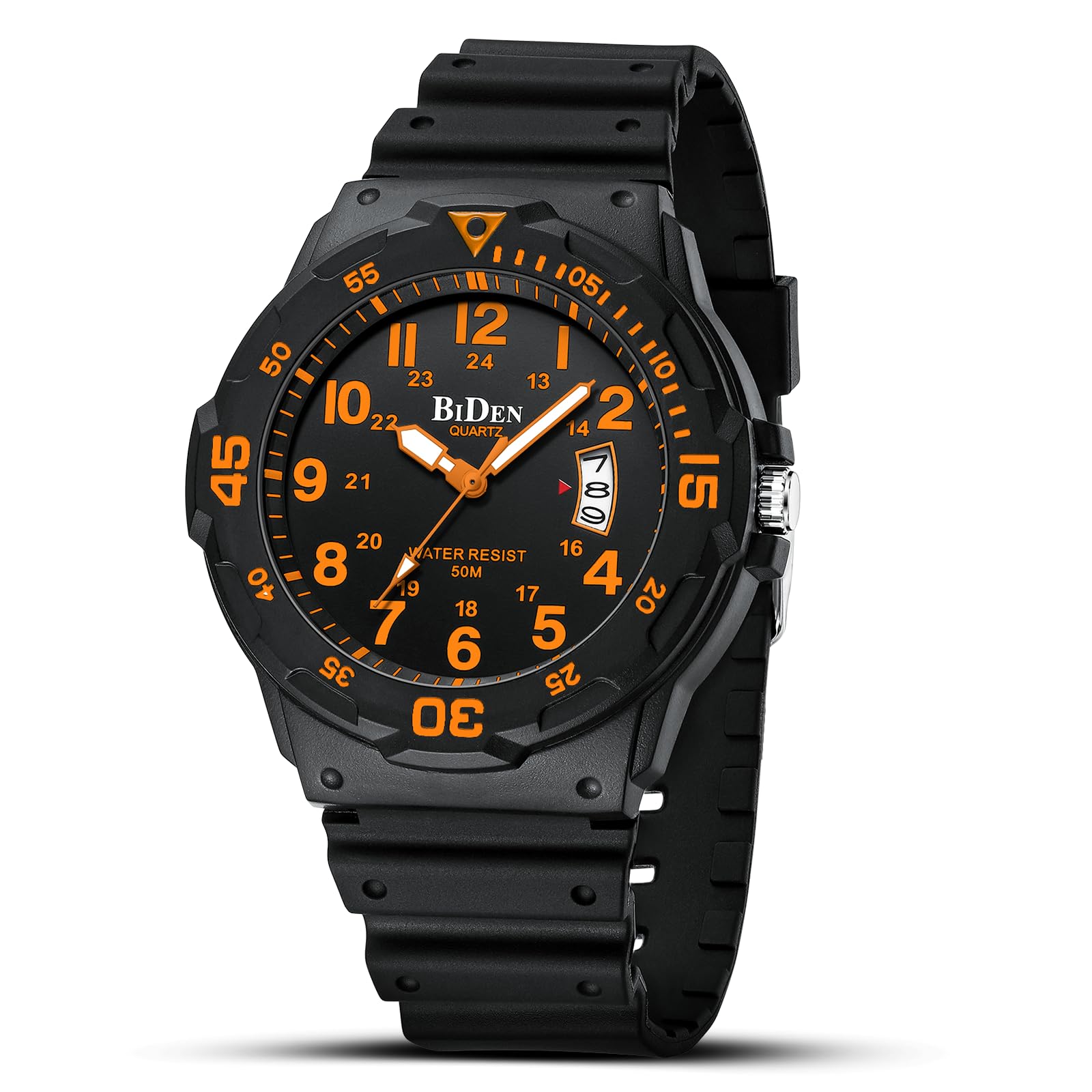 HANPOSH Herren Uhr Uhren Herren Männer Analog Quarz Uhr 50M wasserdichte Armbanduhren Herren mit Datum Casual Designer Uhr für Herren Silikon Armband