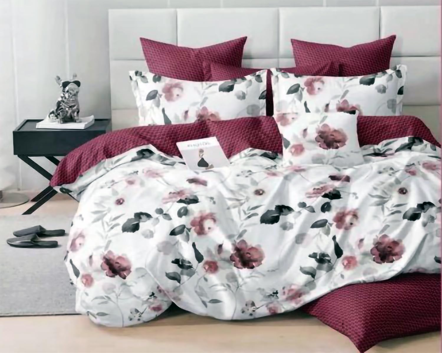 ZORCO STYLE and Luxurious 6 Pieces Cotton King Size Bedding Set and Duvet Cover Set Modern Attractive Design with Fitted Sheet, Quilt Cover, 4 Pillow Cases (ZS03)