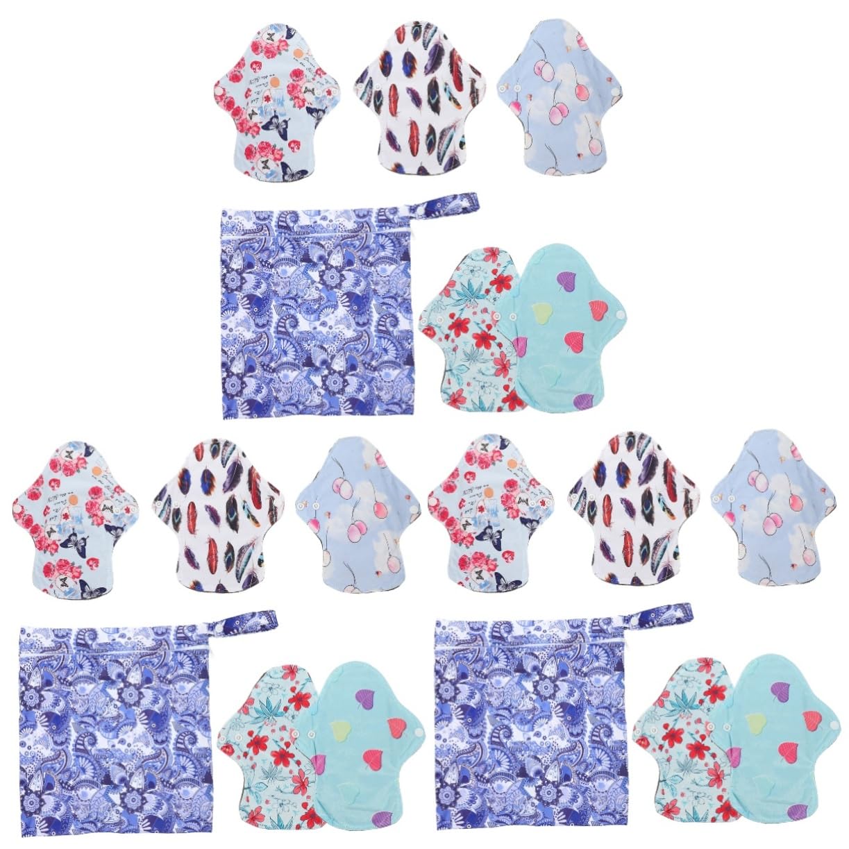 Healeved 3sätze Waschbare Menstruationsunterlagen Atmungsaktive Und Bequeme Damen Hygiene-pads Wiederverwendbare Slipeinlagen Für Reisen Alltag Und Outdoor-aktivitäten Hochabsorbierend