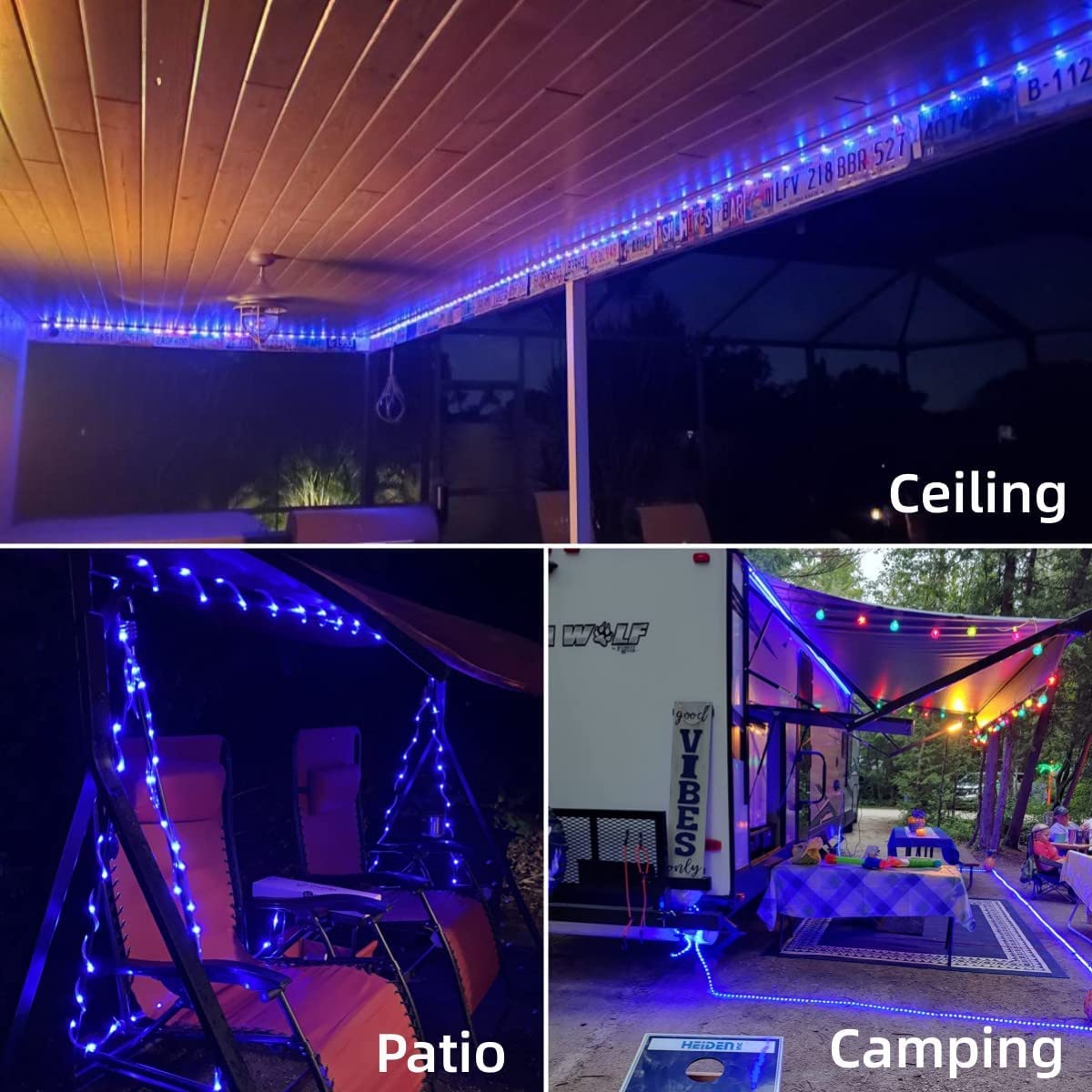 KINGCOO Zewnętrzne lampki solarne 300 LED, wodoodporne, 32 m, przewód miedziany, łańcuch świetlny z pilotem i timerem, do ogrodu, na drzewo, wesele, przyjęcie, Boże Narodzenie, dekoracja (niebieska)