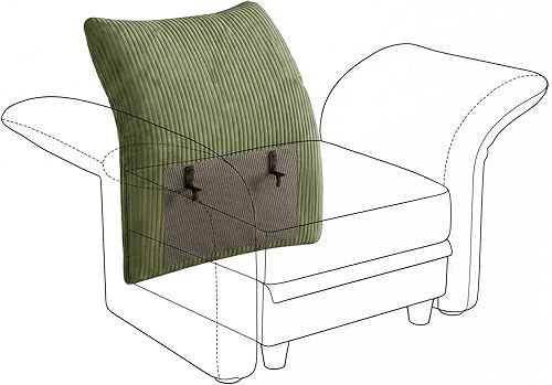 Miniatura 21 de LLappuil Reposabrazos/respaldo para sofá modular modular, personaliza sofás con ángulo ajustable, color caqui Tool Free Assembly, Flexible Layouts