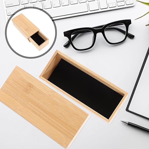 Miniatura 5 de Caja organizadora de madera para gafas de sol, 1 unidad, estantes de almacenamiento de madera, contenedor de gafas de sol, estuche simple para
