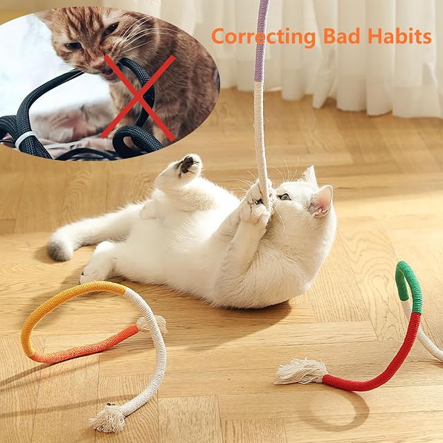 Foto 2 de 7 de RELONGGI Juguete de cuerda para gatos de 70 cm con hierba gatera y vid plateada