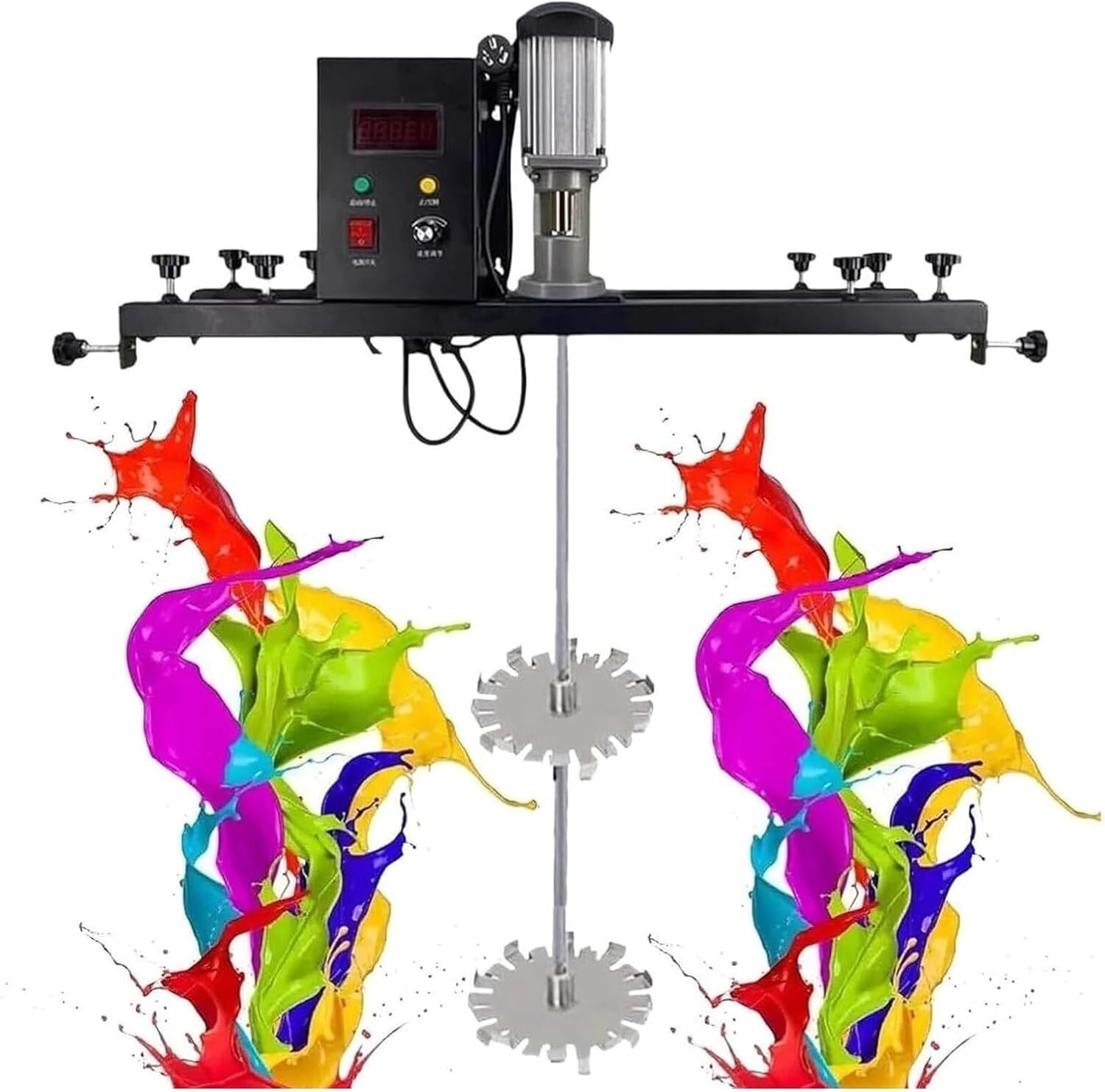 Electric Ibc Bucket Mixer, Electric Tank Mixer Machine, 980W 0~3000 F Ree Speed Adjustment With 400Mm Foldable Impeller, Commercial 1 Ton Paint Stirring Machine(A)