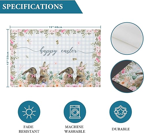 Vista 470 de Juego de 6 manteles individuales rojos para el día de San Valentín, diseño de corazón de San Valentín, resistentes al calor, lavables, manteles