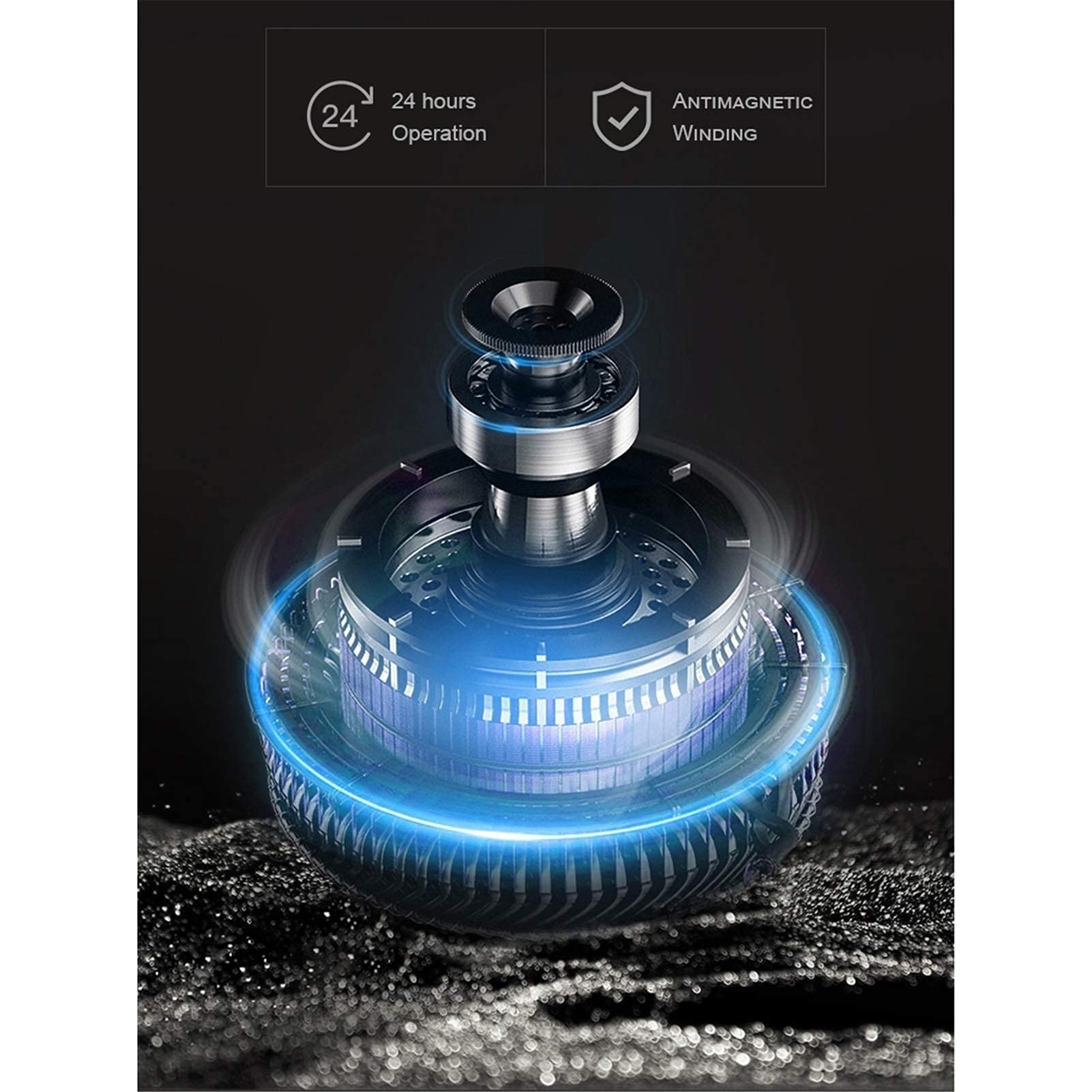 Enrollador de 6 Relojes para Relojes automáticos, Carcasa de Madera, Exterior Pintado con Pintura de Piano, 5 Modos de rotación, diseño antimagnético, Almohadillas tridim，