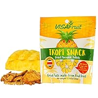 Vista 1 de TropiSnack Simply Natural Dry Pineapple Tidbits sin azúcar añadido, sin gluten, sin grasa, vegano, kosher, paquete de 4 unidades de 1.76 onzas cada