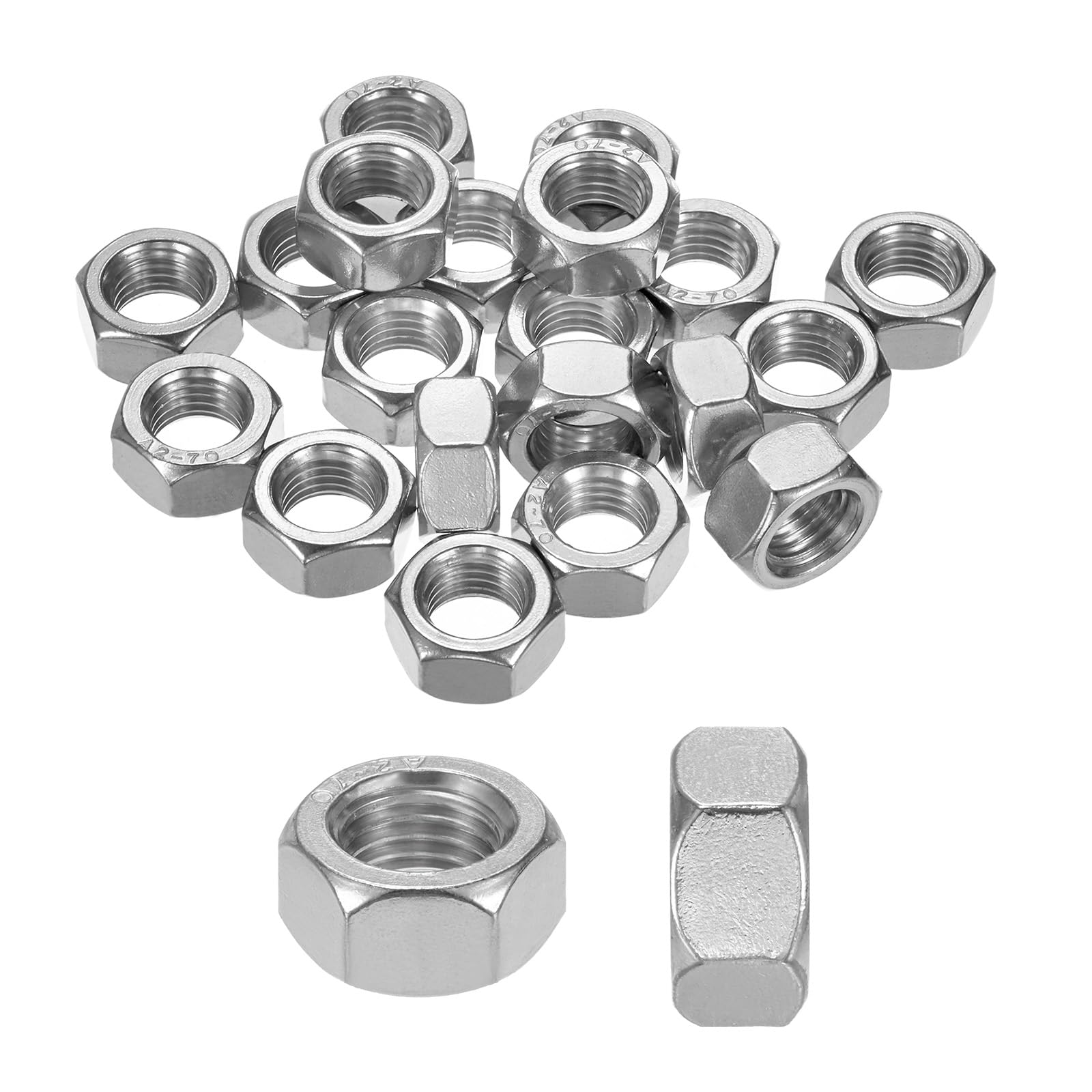 M METERXITY 20-Pack Metric Hex Nuts M16 x 2mm Thread Stainless Steel Hexagon Nut Hex Nut Metric Nuts for Machinery/Automotive/Repair/Industrial
