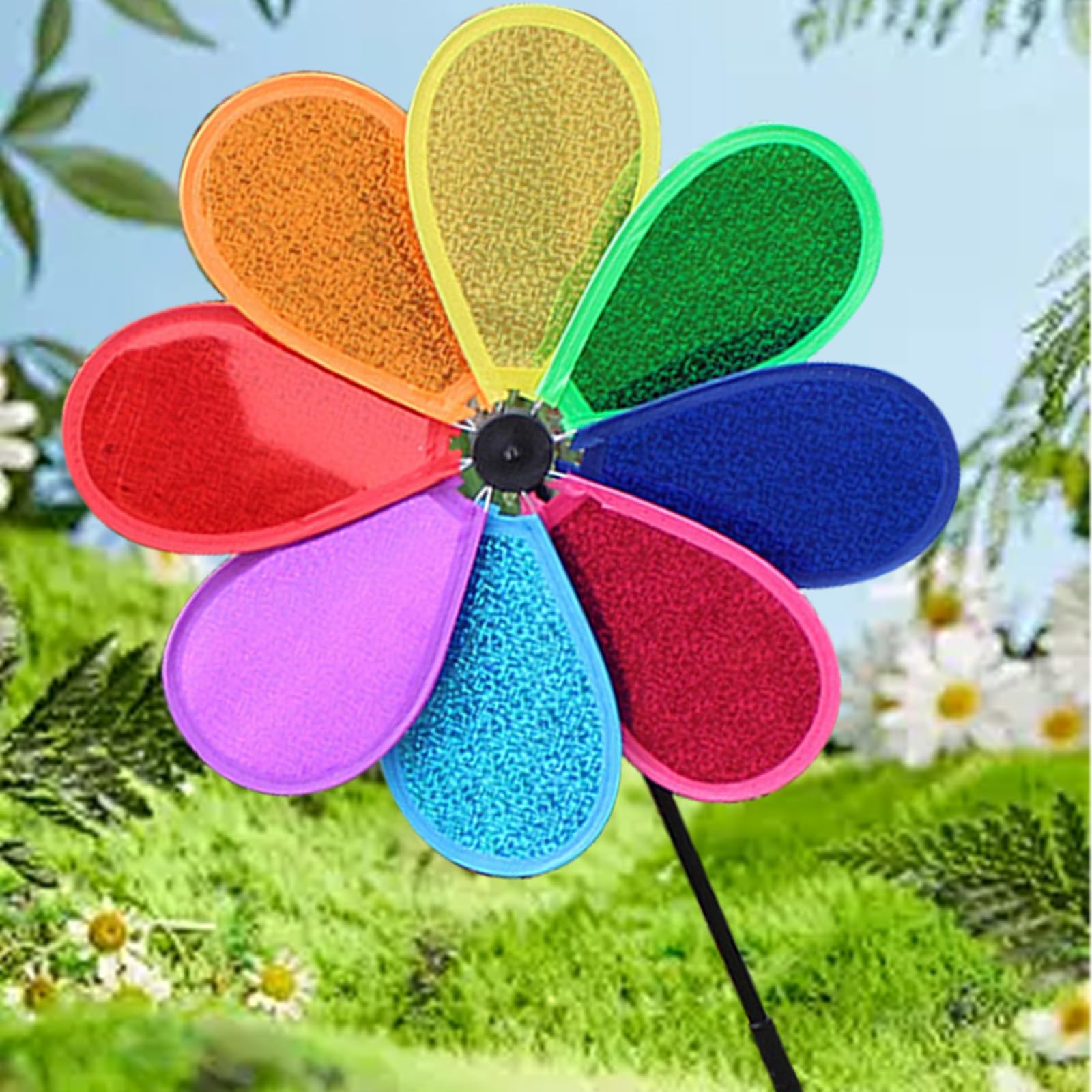 MuuXii 3PCS Sunflower Colorful Wind Spinners, Whirligigs Wind Spinner, 11.4inch