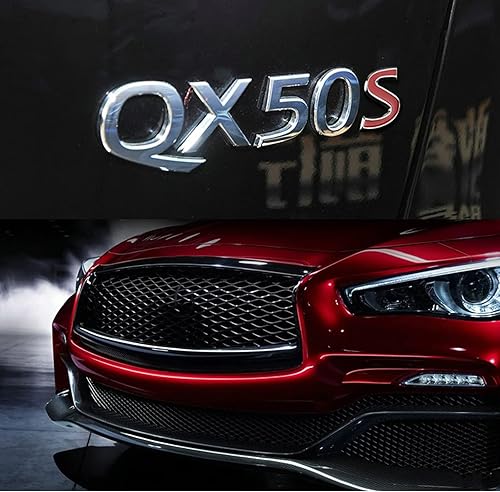 Miniatura 5 de Adhesivo universal de metal 3D rojo S Badge trasero guardabarros para maletero compatible con Infiniti modelo Sedan SUV Q50 Q60 Qx50 Qx70 Qx80