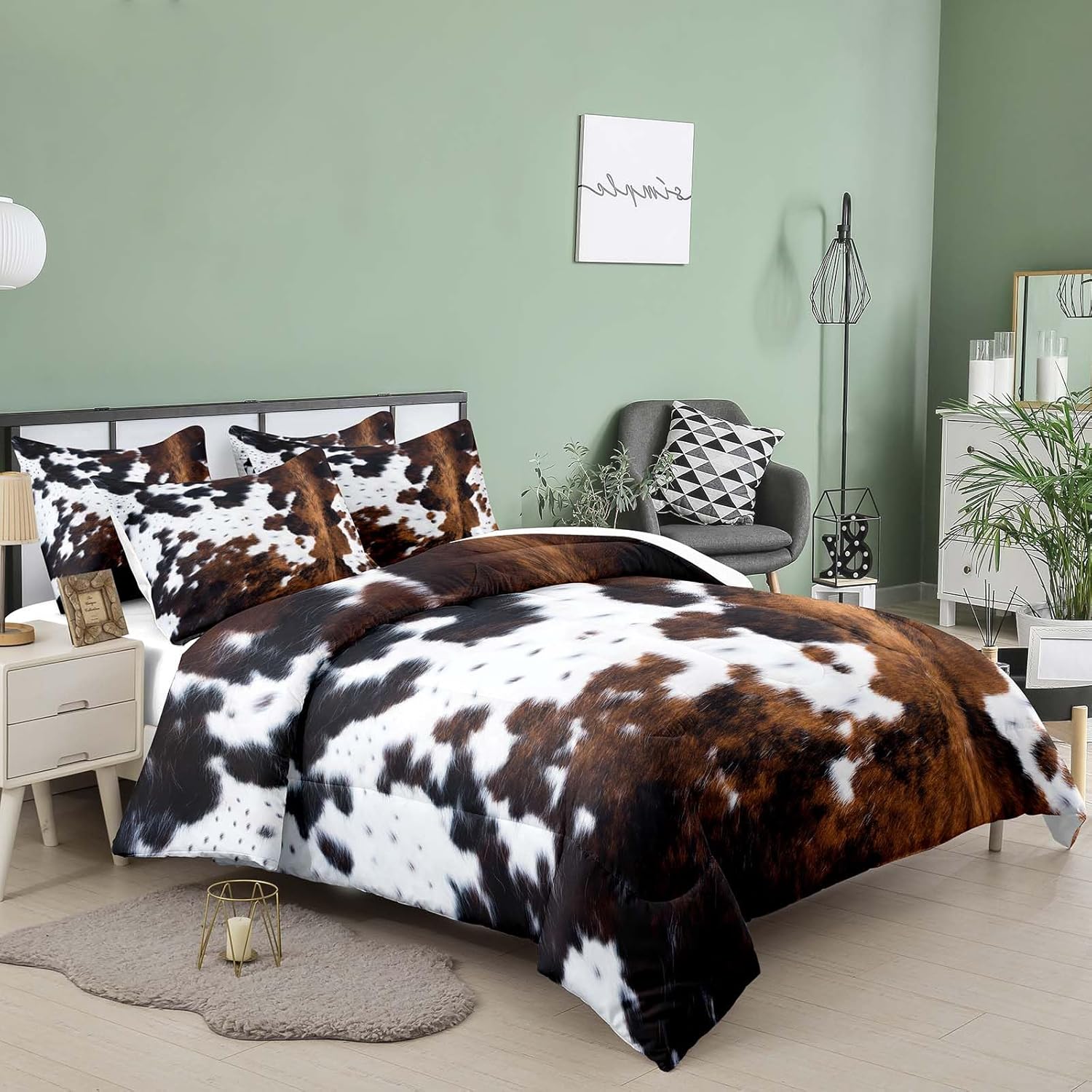 Tailor Shop Cow Print Bedding Set - King Size Cartoon Comforter Set for Kids Teens Boys Girls - 1 Comforter and 2 Pillowcases - Image 2