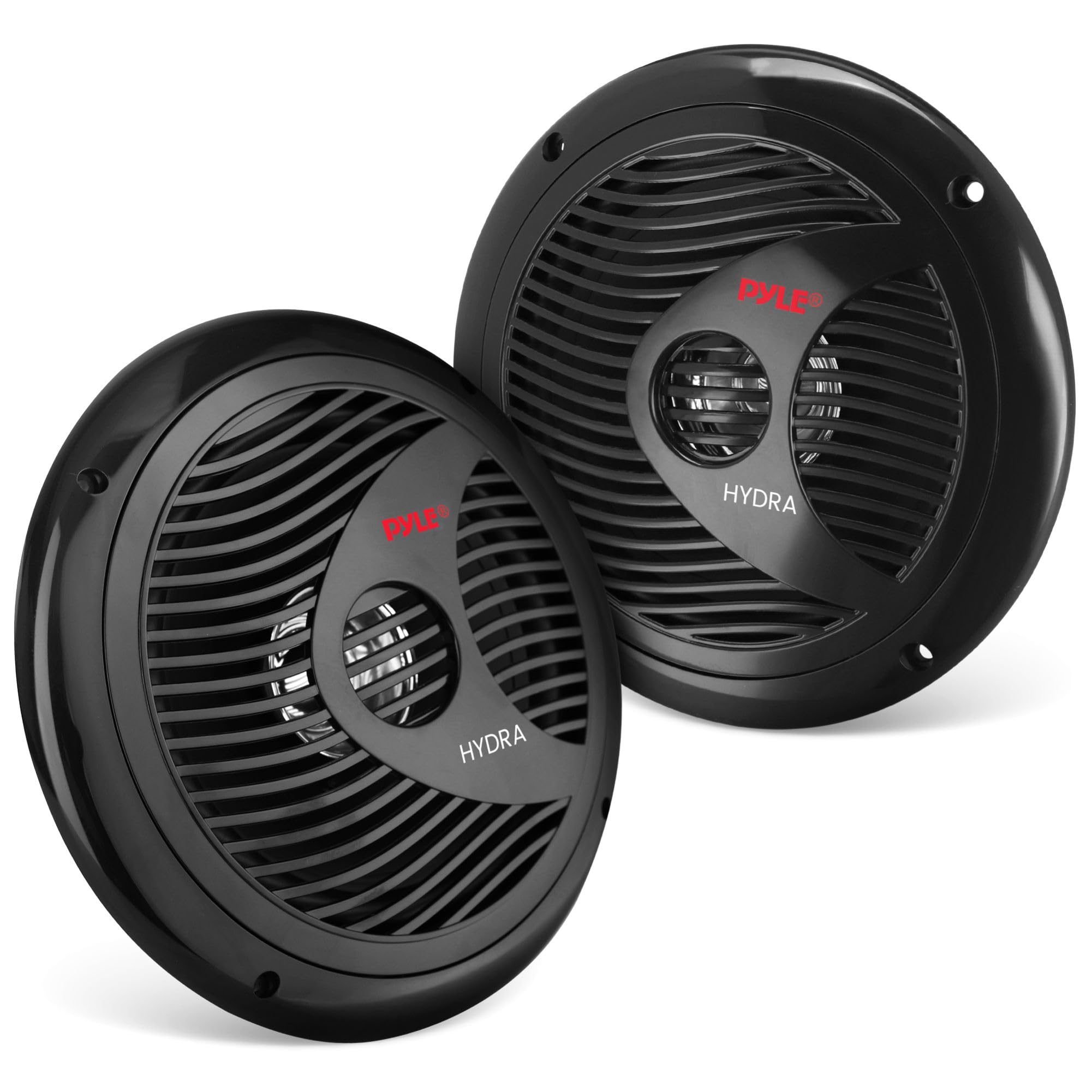 Pyle Enceintes Marine - Système Audio Stéréo Étanche - Haut-Parleurs Résistant aux Intempéries 2 Voies - 150 Watts - Cône en Polypropylène et Bord en Tissu - 1 Paire - Noir