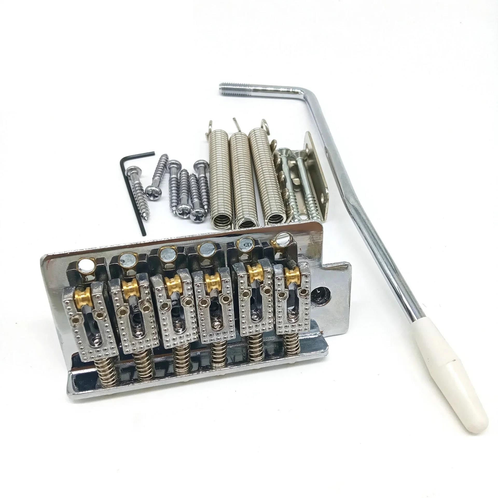Set Ponti Per Chitarra Ponte tremolo a sella piatta a 6 corde per chitarra elettrica FD ST Ricambi e accessori Oro Argento Nero(Silver)