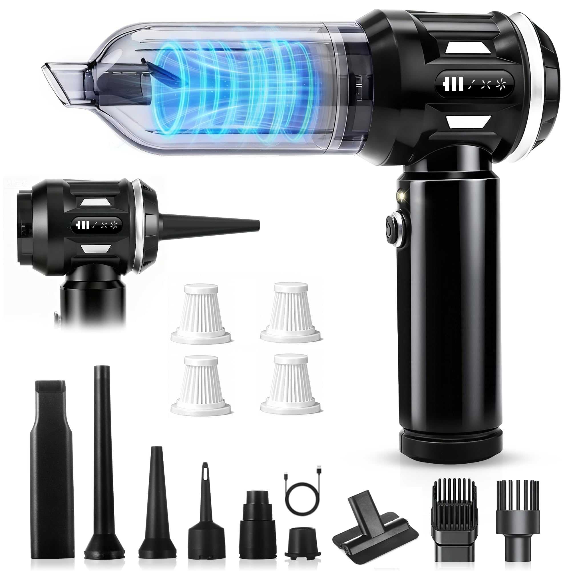 Aspirador coche potente 25.000 Pa Citybee con 4 funciones en 1 para aspirar y soplado