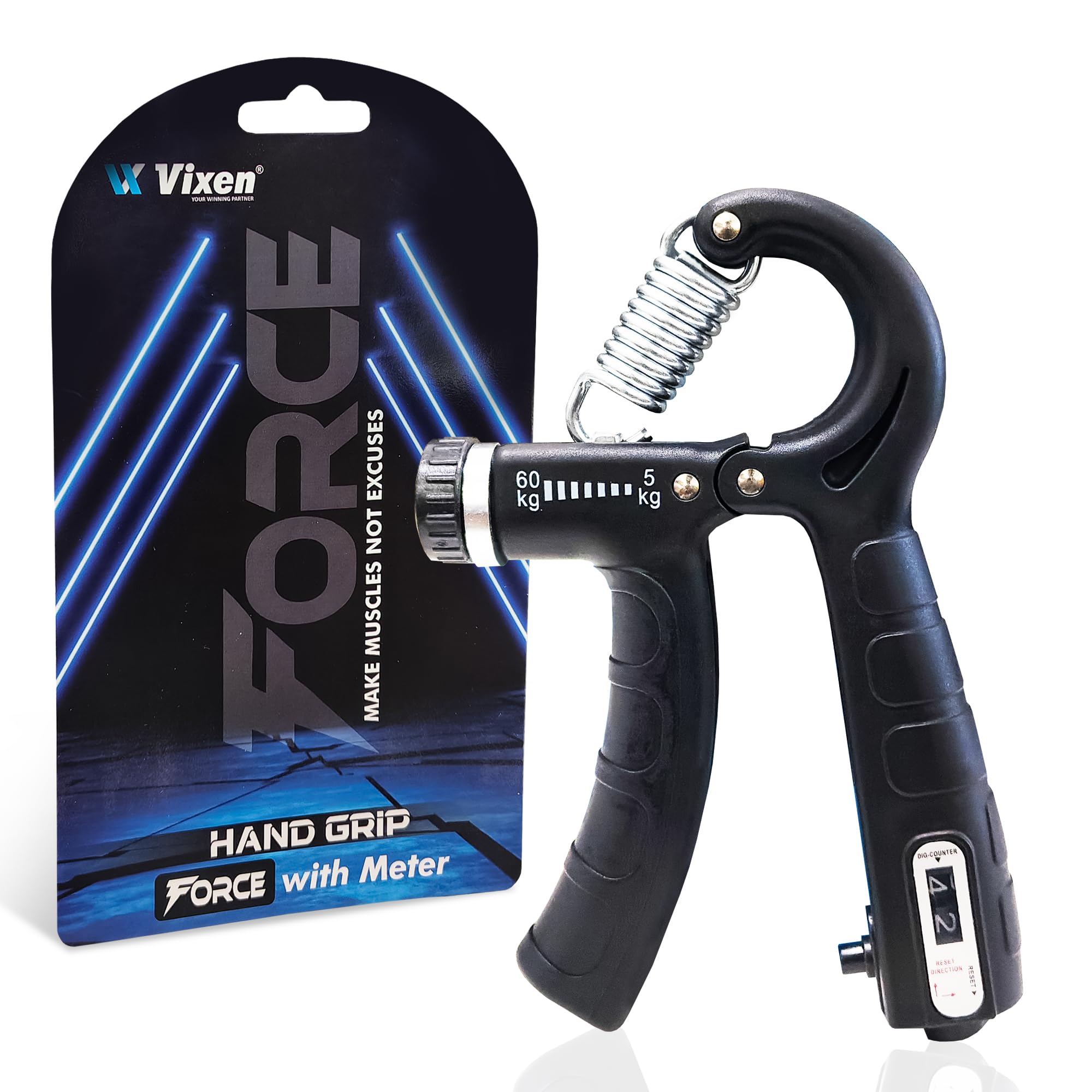 Vixen Adjustable Grip Strengthener | Controlled Resistance Hand Gripper for Finger, Wrist & Forearm Training | Ideal for Daily Workouts & Recovery (Hand Grip Force)-image-18