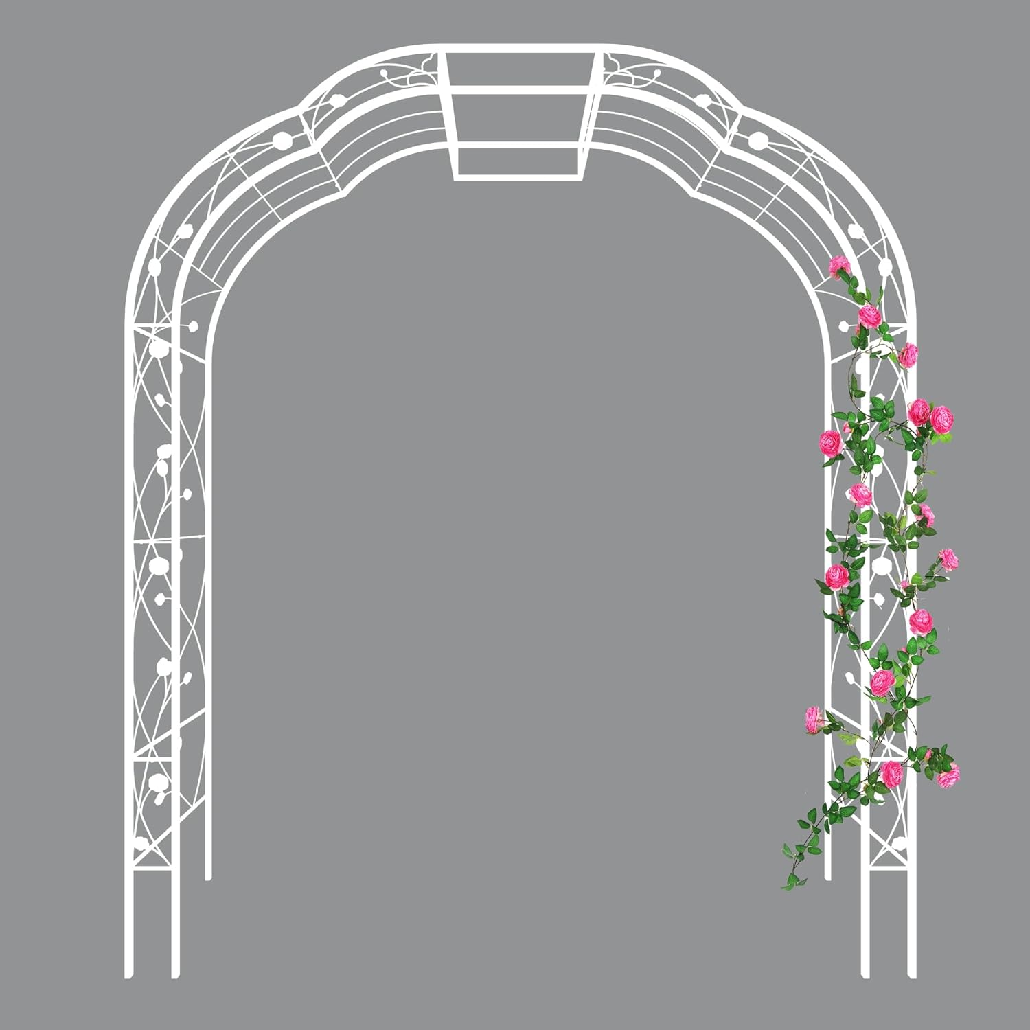 Metal Garden Arch Assemble Freely with 8 Styles Garden Arbor Trellis Climbing Plants Support Outdoor Wedding Arch Party Events Archway Garden Decoration Black