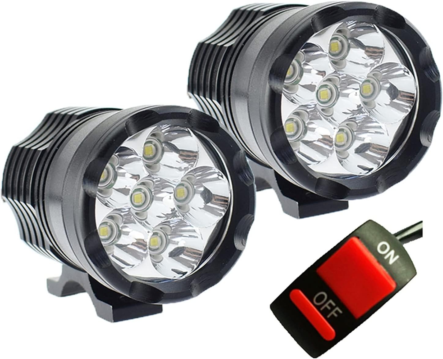 Fyjhunann 最大98 オフ オートバイのヘッドライト車のスポットライトモーターバイク6500kホワイトledモト12v 60w補助作業ランプモトヘッドランプフォグスポットライト モト Motos Atv Utv Color Hnfyj 1switch スクーター 2pcs Lights