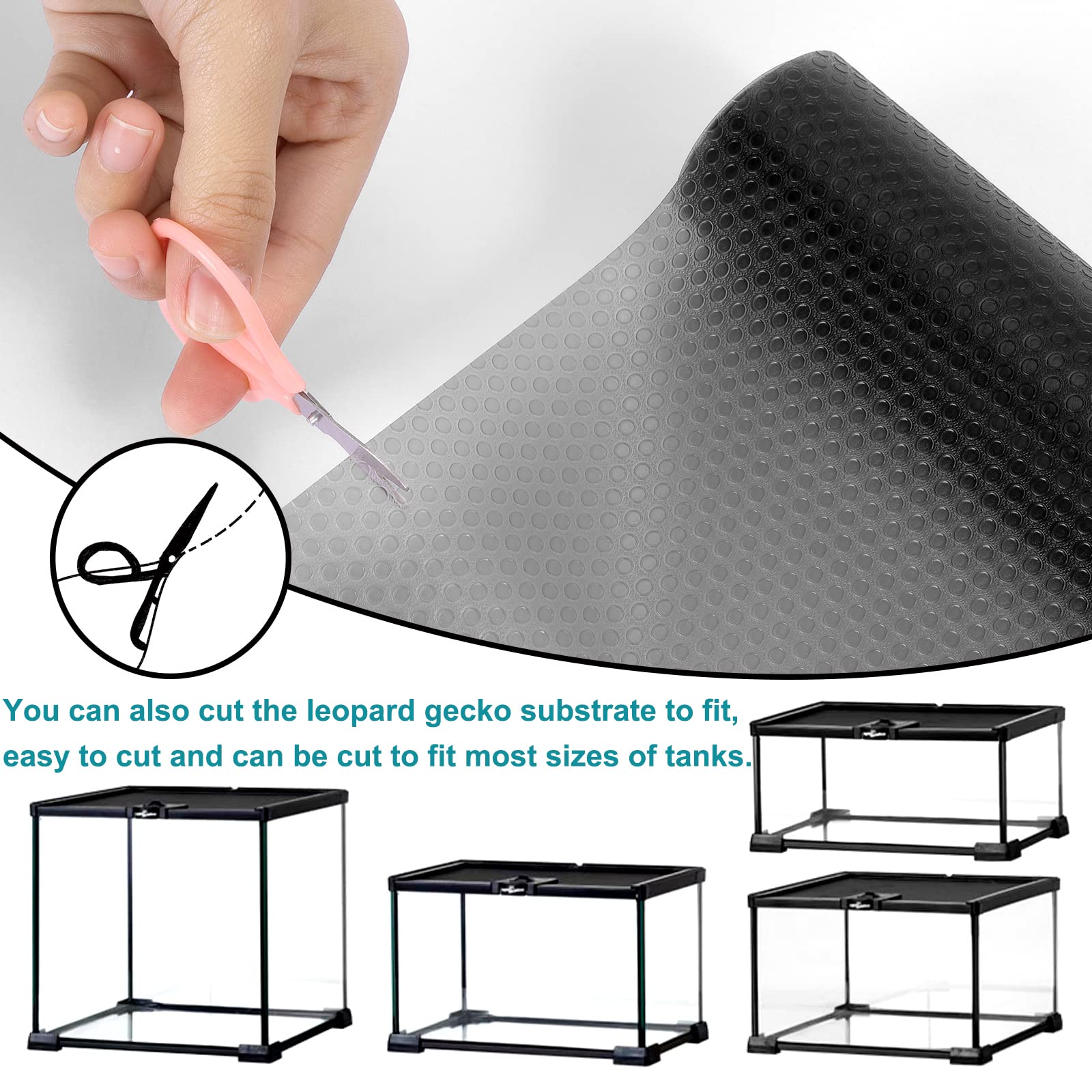 Leopard Gecko Tank Accessories Large Non-Adhesive Reptile