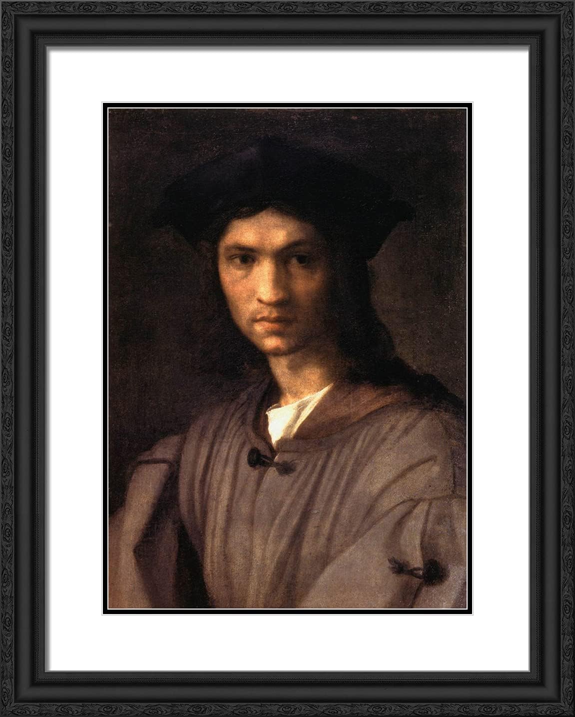 ArtDirect Del Sarto, Andrea 20x24 Gold Ornate Framed Art Print with Double Matting Titled: Portrait of Baccio Bandinelli
